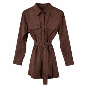 Stetson Tie Waist Western Shirt/Jacket Brown Women’s M Snap Front-New with Tags